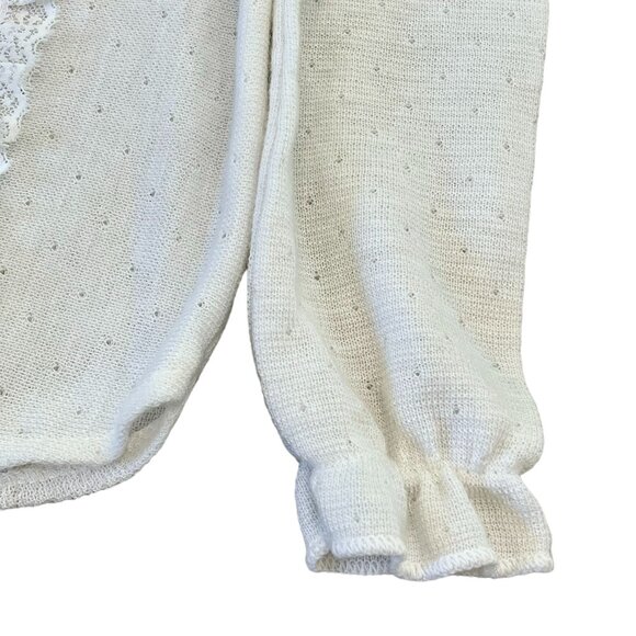 Vintage Bull Frog Girls Lace Knit Sweater Top Size 2T White Acrylic Made in USA - Picture 5 of 7